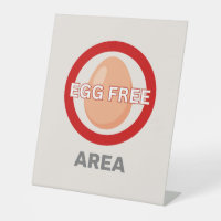 Egg Free Area Customised Food Allergy Alert 