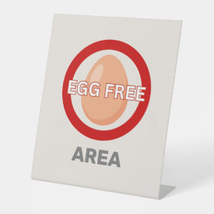 Egg Free Area Customised Food Allergy Alert  Pedestal Sign