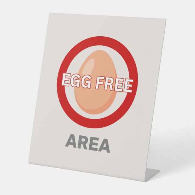 Egg Free Area Customised Food Allergy Alert  Pedestal Sign (Front)