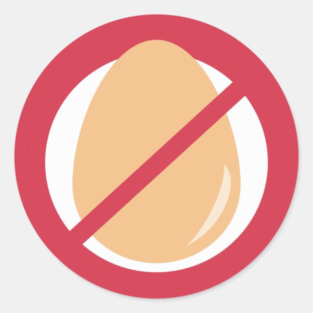 Egg Free Contains No Eggs Allergy Alert Stickers (Front)