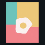 Egg Fried Breakfast Colourful  Pop Art  Style Poster<br><div class="desc">Art Print for Kitchen with Eggs</div>