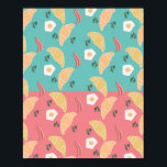 Egg Fried Breakfast Croissant Vintage Pop Art  Poster<br><div class="desc">Art Print for Kitchen with Eggs and Croissant</div>