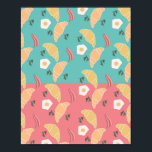 Egg Fried Breakfast Croissant Vintage Pop Art  Poster<br><div class="desc">Art Print for Kitchen with Eggs and Croissant</div>