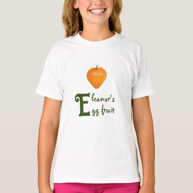 Egg fruit and the Initial "E"  T-Shirt (Front)