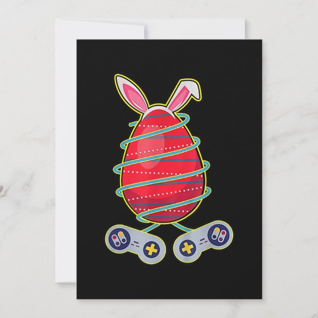 Egg Game Controller Funny Easter Invitation (Front)