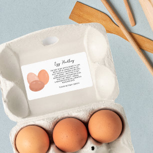 Egg Handling Instruction Sticker Carton Care Label