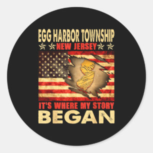 Egg Harbor Township New Jersey Usa Flag 4th Of Jul Classic Round Sticker