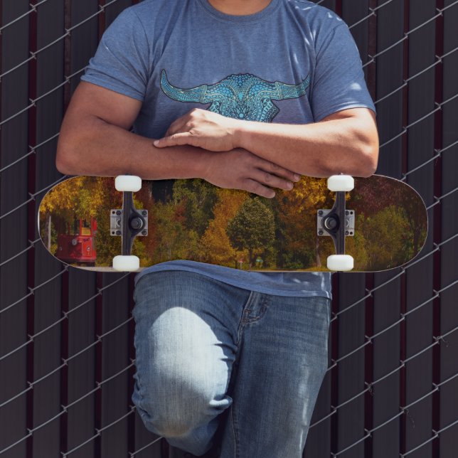 Egg Harbor, WI Fall Season with Trolley Car Skateboard (Outdoor 3)