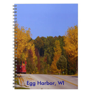 Egg Harbour, WI Fall Season with Trolley Car Notebook