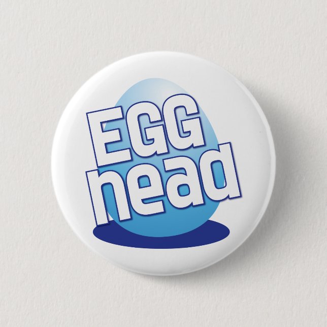 egg head easter bald funny 6 cm round badge (Front)