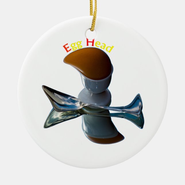 Egg Head Quirky Designs Ceramic Tree Decoration (Front)