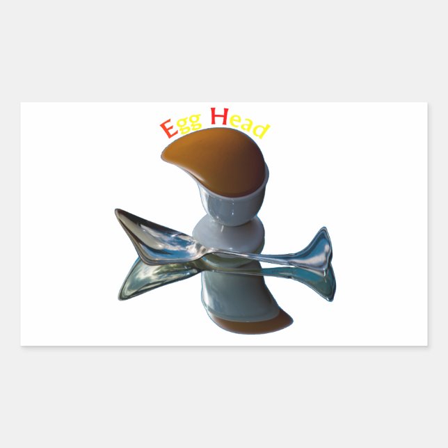 Egg Head Quirky Designs Rectangular Sticker (Front)
