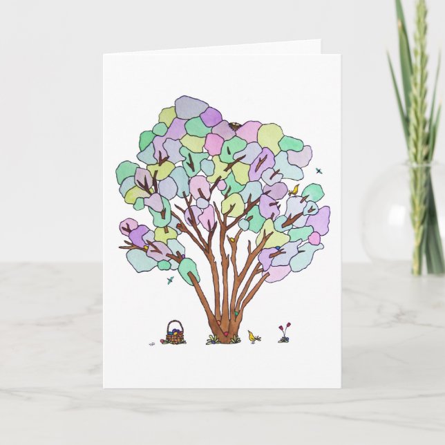 Egg Hunt, Blank Holiday Card (Front)