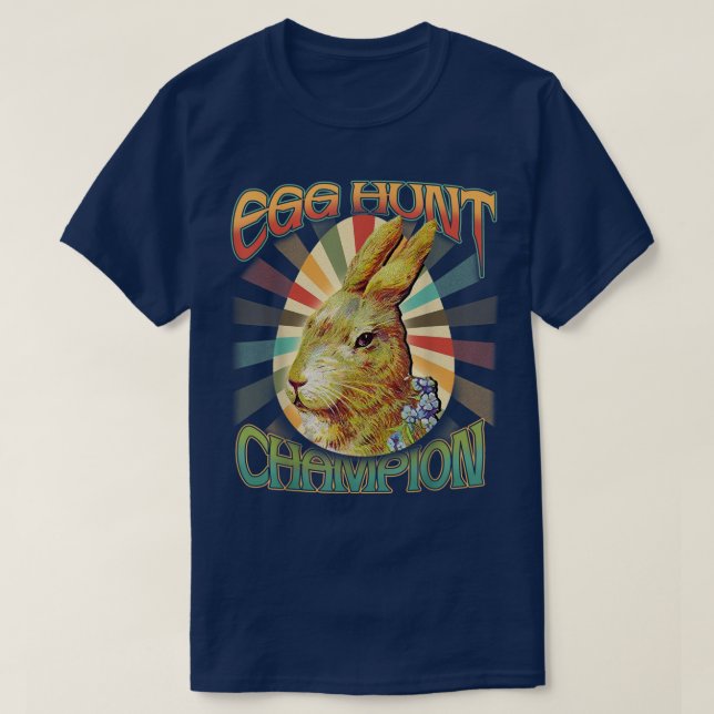 Egg Hunt Champion Bunny Rabbit Vintage Retro Men W T-Shirt (Design Front)