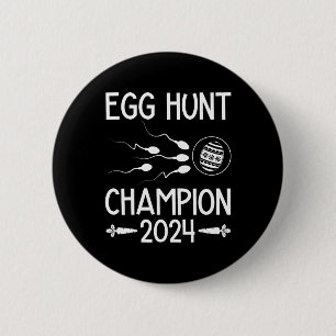 Egg Hunt Champion Funny Dad Easter Pregnancy Annou 6 Cm Round Badge