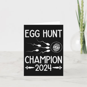 Egg Hunt Champion Funny Dad Easter Pregnancy Annou Card