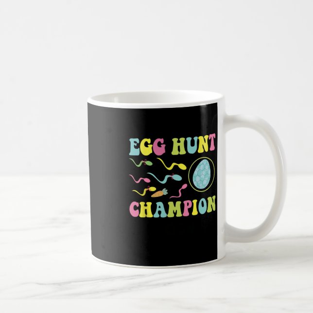 Egg Hunt Champion Funny Dad Easter Pregnancy Annou Coffee Mug (Right)
