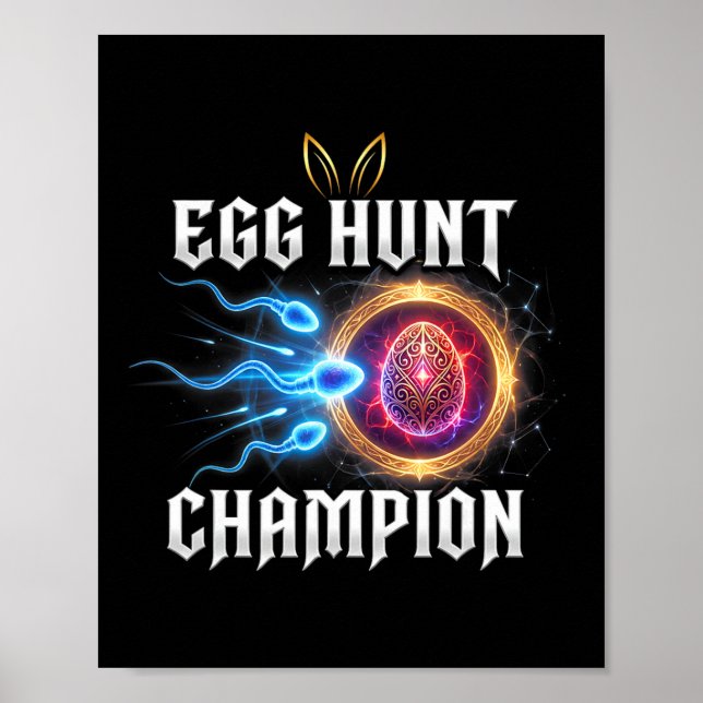 Egg Hunt Champion Funny Dad Easter Pregnancy Annou Poster (Front)