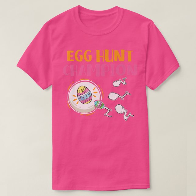Egg Hunt Champion Funny Dad Easter Pregnancy Annou T-Shirt (Design Front)