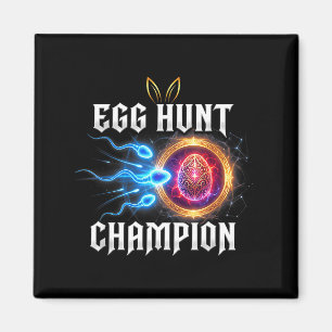 Egg hunt champion funny dad easter pregnancy magnet