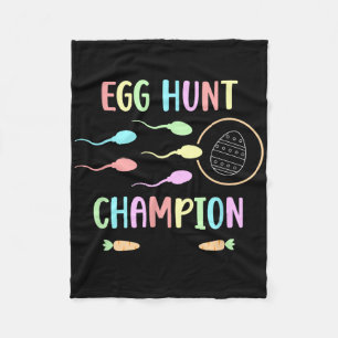 Egg Hunt Champion Men's Easter Pregnancy Announcem Fleece Blanket