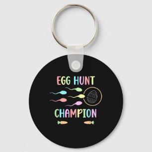 Egg Hunt Champion Men's Easter Pregnancy Announcem Key Ring