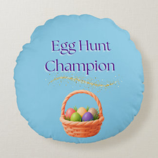 Egg Hunt Champion Round Cushion