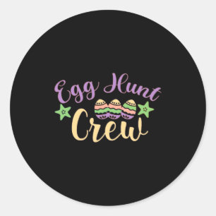 Egg Hunt Crew Cute Easter Egg For Boys Girls 3 Classic Round Sticker