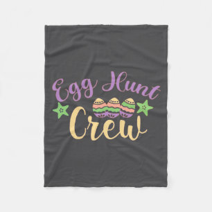 Egg Hunt Crew Cute Easter Egg For Boys Girls 3 Fleece Blanket