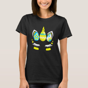 Egg Hunt Easter Day Funny Unicorn Bunny Face Girl T-Shirt