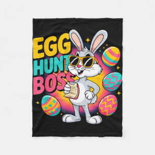 Egg hunt funny bunny retro boss fleece blanket