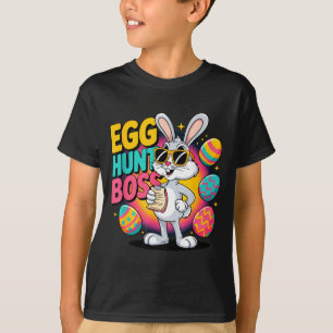 Egg hunt funny bunny retro boss T-Shirt