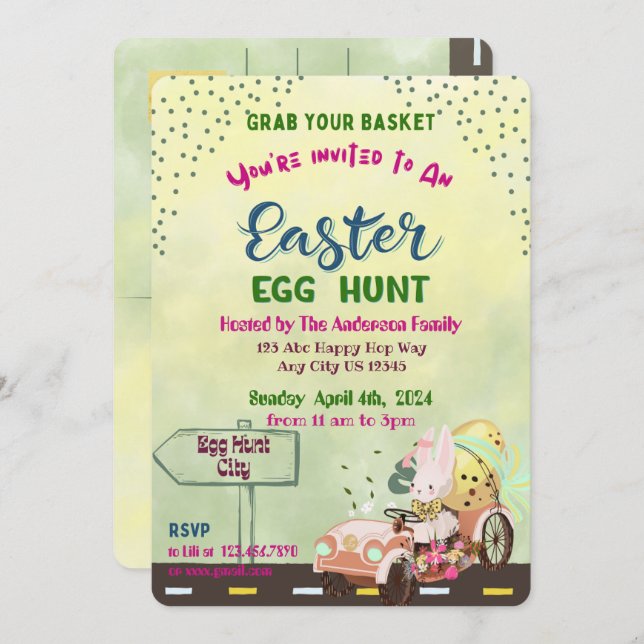 Egg Hunt Invitation (Front/Back)