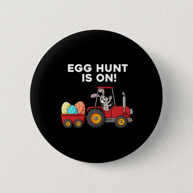 Egg Hunt Is On Easter Day Bunny Boys Girls Kids  6 Cm Round Badge (Front)