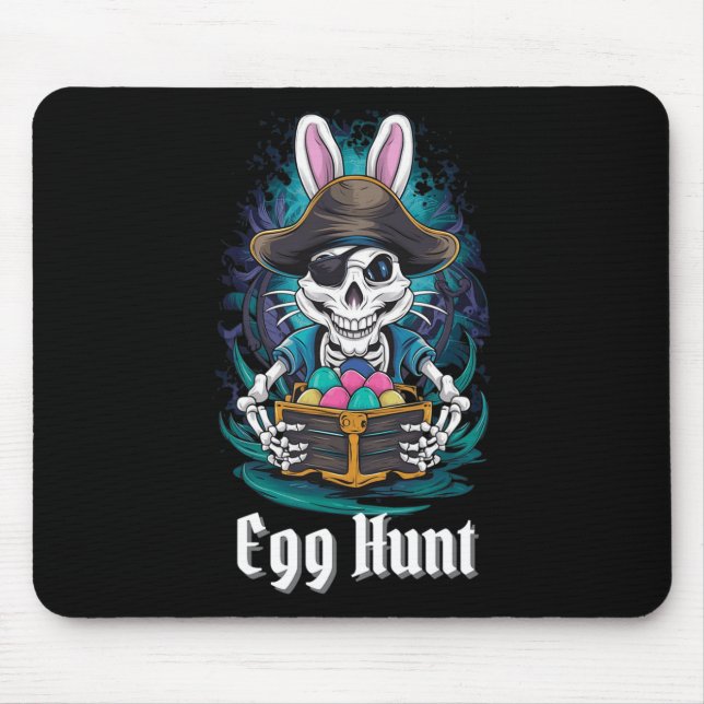 Egg Hunt Skeleton Bunny Pirate Rabbit Boys Easter  Mouse Mat (Front)