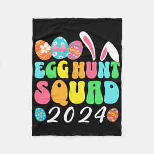 Egg Hunt Squad 2024 Easter Egg Hunting Crew Matchi Fleece Blanket