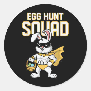 Egg Hunt Squad Bunny Family Matching Easter Party Classic Round Sticker
