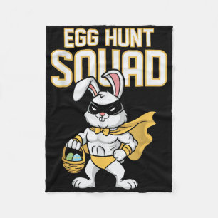 Egg Hunt Squad Bunny Family Matching Easter Party Fleece Blanket