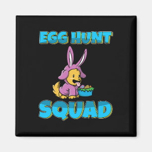 Egg Hunt Squad Cute Dog Puppy Easter Eggs Hunting  Magnet