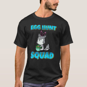 Egg Hunt Squad Cute Husky Dog Easter Eggs Hunting T-Shirt