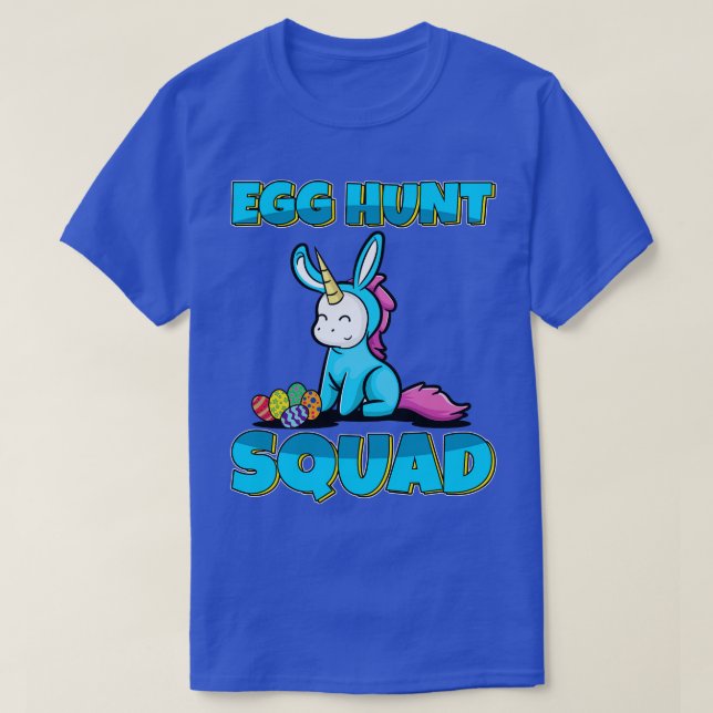 Egg Hunt Squad Cute Unicorn Easter Eggs Hunting  T-Shirt (Design Front)