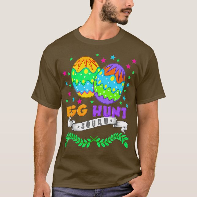 Egg Hunt Squad Easter  Cool Celebration Funny T-Shirt (Front)