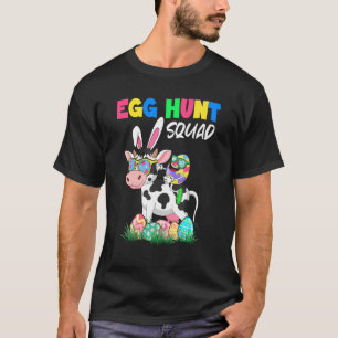 Egg Hunt Squad Easter Eggs Ridding Bunny Cow Farme T-Shirt