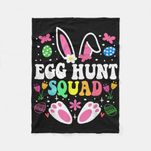 Egg Hunt Squad Egg Hunt Crew Family Happy Easter B Fleece Blanket