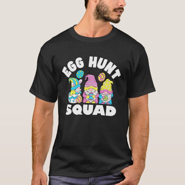 Egg Hunt Squad Gnomes Easter Day Bunny T-Shirt (Front)