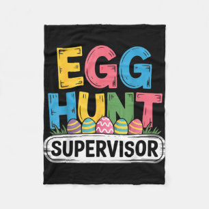 Egg hunt supervisor funny easter bunny men women fleece blanket