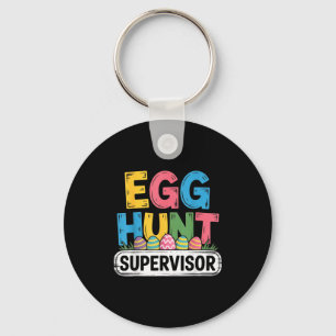 Egg hunt supervisor funny easter bunny men women key ring