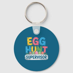 Egg hunt supervisor funny easter bunny men women key ring