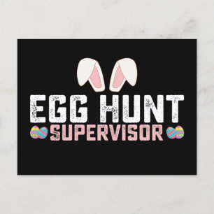 Egg Hunt Supervisor Funny Easter Bunny Rabbit Postcard