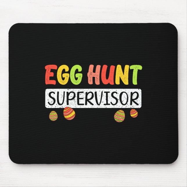 Egg Hunt Supervisor Matching Easter Rabbit Ears Eg Mouse Mat (Front)